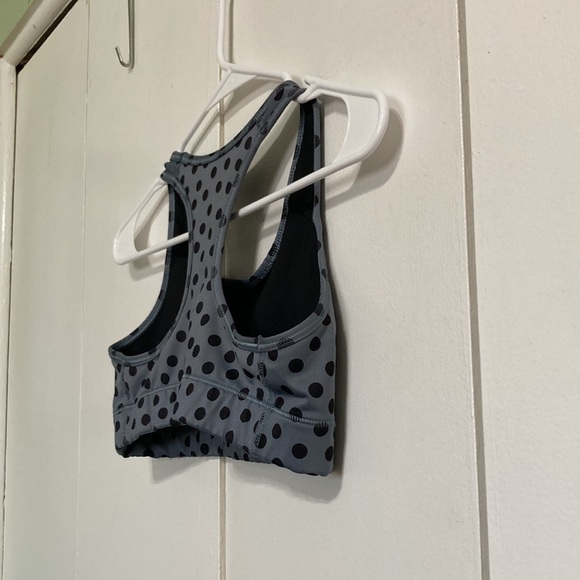 NIKE Dri Fit Gray Black Polka Dot Racerback Sports Bra Womens Small - Picture 13 of 13